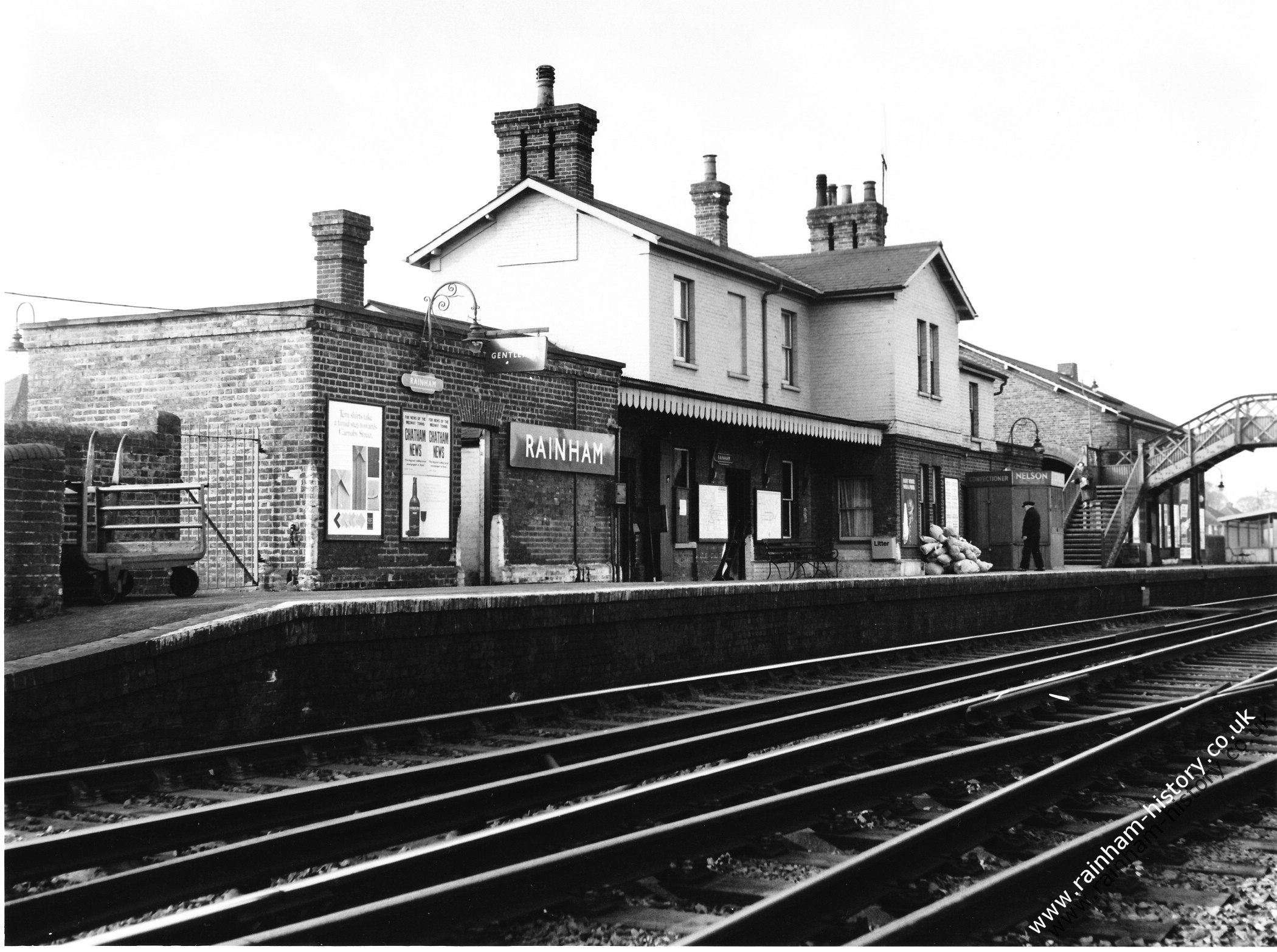 view of the main Rainham station building 1966 taken from the coastbound platform
